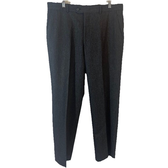 Milinea Wool Cashmere Gray Mens Dress Slacks Pants Made In Italy Sz 34 Pockets